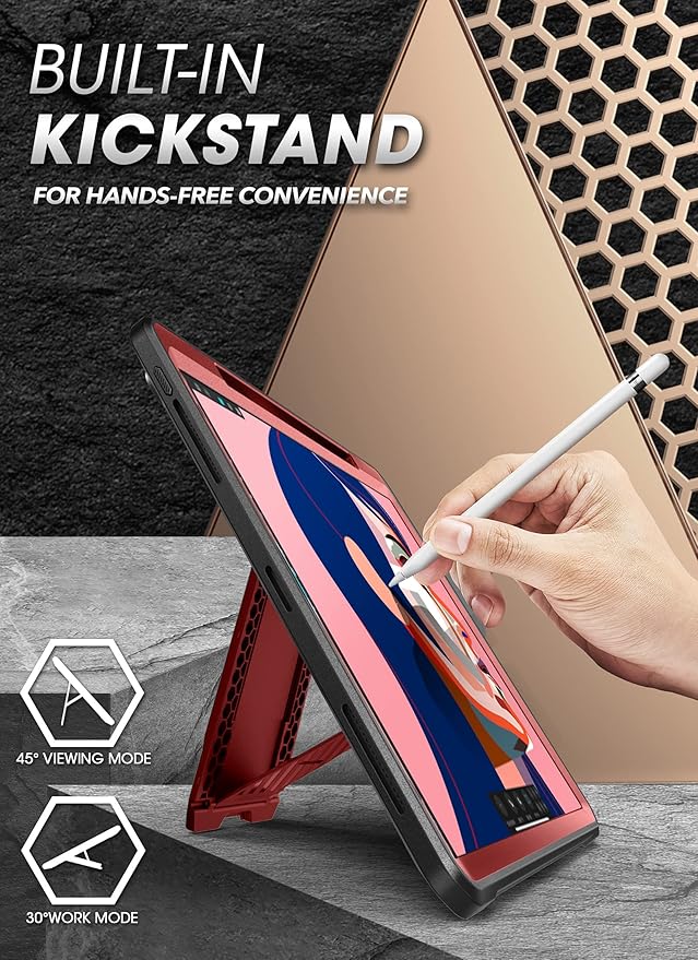 SUPCASE for iPad Pro 12.9 Inch Case 6th/5th/4th Generation 2022/2021/2020 (Unicorn Beetle Pro), [Built-in Screen Protector & Stand & Pen Holder] Full-Body Rugged Cover for iPad Pro 12.9 Inch, Ruddy