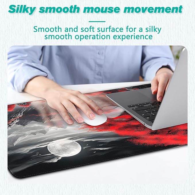 Gaming Mouse Pad - Desk Mat for Keyboard and Mouse - Anime Mousepad Desk Pad with Non-Slip Base, Japanese Large Mouse Pad for Office, Desktop Protection Decoration and Daily Use