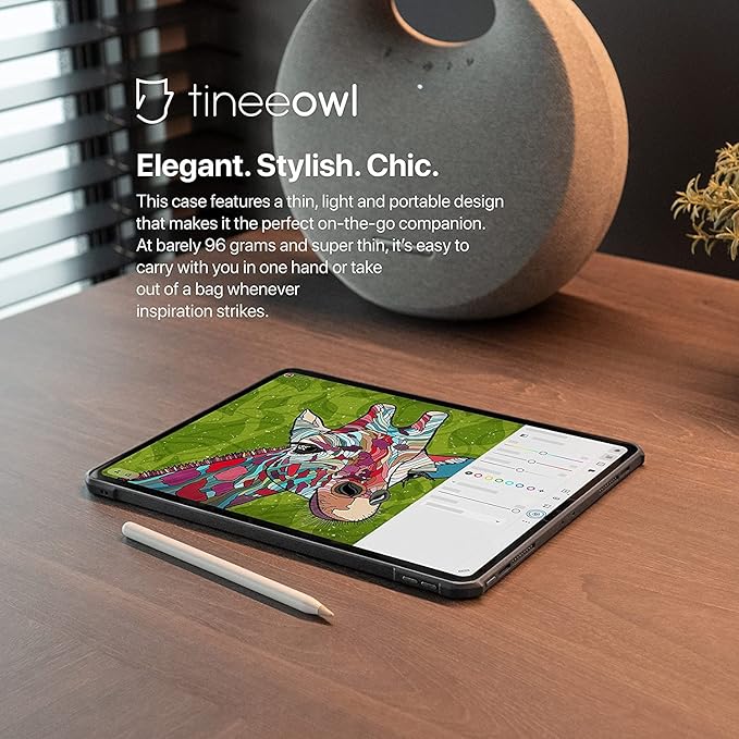 TineeOwl iPad Pro 11 inch Case 2022, 2021, 2020, 2018 (4th, 3rd, 2nd, 1st Generation) Ultra Thin, Clear Back, Flexible TPU Absorbs Shock, Supports Apple Pencil Wireless Charging (Black/Clear Back)