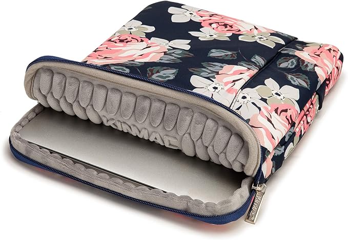 Kinmac 360 Degree Protective Laptop Sleeve Case Bag with Handle for MacBook Air 15 inch and 15 inch-15.6 inch HP Lenovo Dell ASUS Acer Notebook Computer (Rose-Blue)