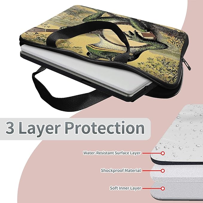 Laptop Sleeve Case Bag 13 inch, Music Frog Slim Carrying Case Handbag Travel Laptop Bag for 13 inch MacBook Air M3/M2/Pro M2/ 13" iPad Pro/Air M4/M2 2024