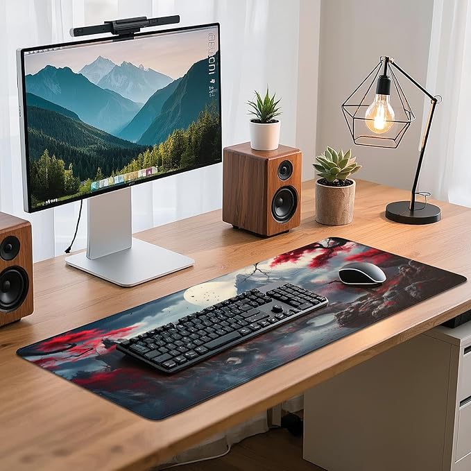 Gaming Mouse Pad - (31.5"×11.8") Japanese Anime Large Mouse Pads for Desk - Desk Mat for Keyboard and Mouse with Non-Slip Base, Desks Pad Matfor Game/Office & Home