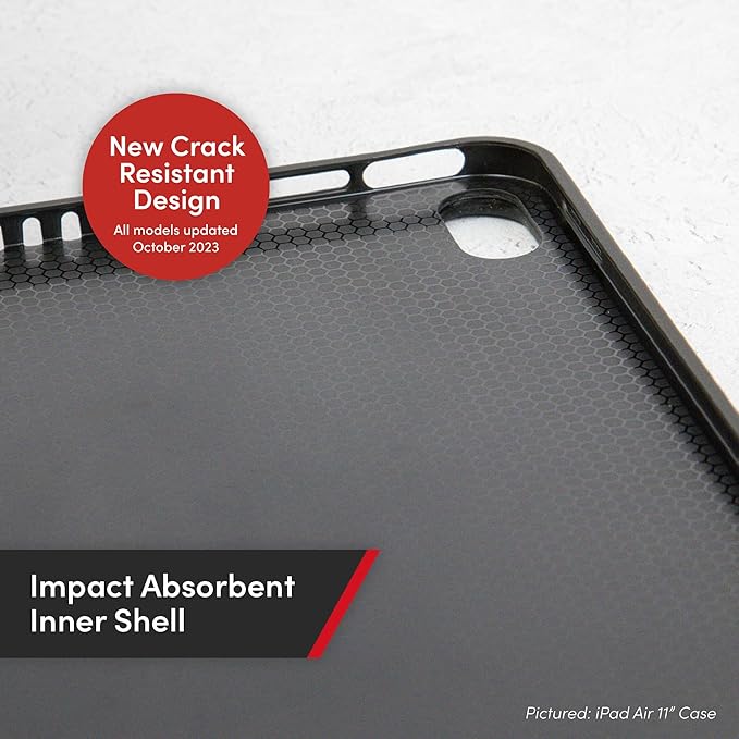 Casemade Real Leather Case Compatible with iPad Air 11-inch M4/M3/M2 (2026/2025/2024), iPad Air 5th/4th Generation 10.9'' - Full-Grain Leather Cover, Auto Sleep/Wake, Dual Stand Position (Black)