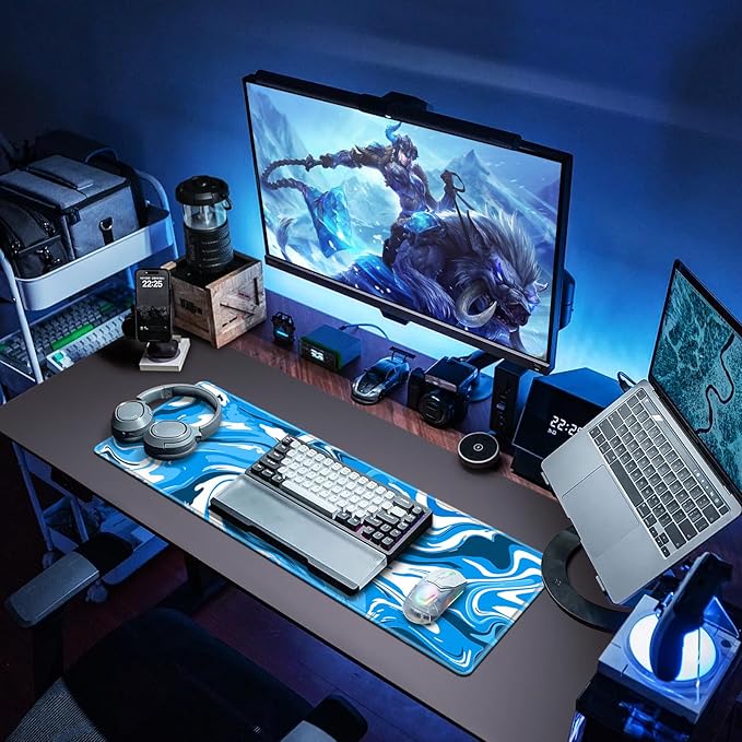 Canjoy Gaming Mouse Pad, Fluid Pattern Mouse Pad 31.5x11.8inch Large Extended Computer Mouse Mat Keyboard Full Desk Mousepad for Gaming, Office, Home