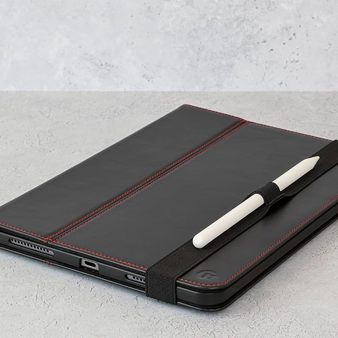 Casemade Real Leather Case Compatible with iPad 10.2” 7th/8th/9th Gen (2019/2020/2021) - Full-Grain Leather Cover, Auto Sleep/Wake, Dual Stand Position (Black)