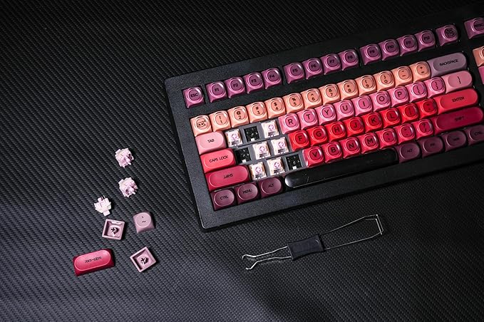 ZORNHER CG870 Lipstick Mechanical Keyboard,TKL Pink Gaming Keyboard,Foundation Creamy Thocky Keyboard,Creamy Sounding Switches,Cute Kawaii Girly Jelly Keycaps