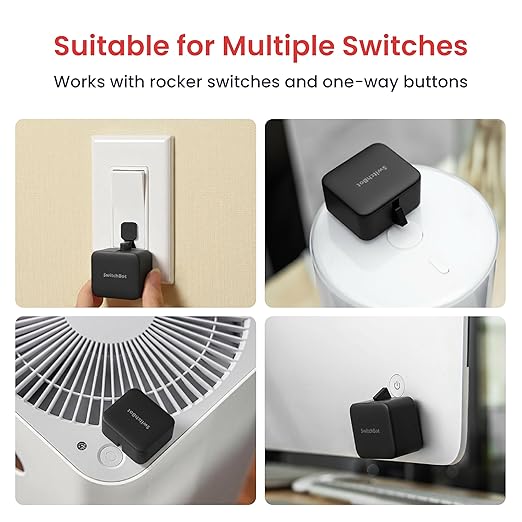 SwitchBot Smart Switch Button Pusher with Remote- Bluetooth Fingerbot for Rocker Switch/One-Way Button, Automatic Light Switch, Timer and APP Control, Works with Alexa When Paired with SwitchBot Hub (