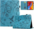 for iPad 9.7 Inch Case iPad 6th/5th Generation Case 2018 2017, Embossed Suede Leather Folio Stand Cover for iPad 9.7 inch/Pro 9.7/Air 2/Air 1, Auto Sleep/Wake, Blue Bird Flower Embossing
