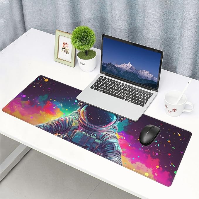Astronaut Mouse Pad XL Large Mousepad Non Slip Rubber Base Desk Mat for Laptop Computer Gaming 31.5" X 12"