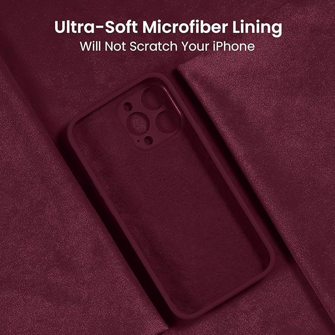FireNova Designed for iPhone 16 Pro Max Case, Silicone Upgraded [Camera Protection] Phone Case, Soft Anti-Scratch Microfiber Lining Inside, 2024, Plum