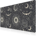 Big Mouse Pad Black Gaming Mousepad Computer Desk Accessories for Men Keyboard Mats Computer Pad Non-Slip Rubber Base 35.4 X 15.7 for Game Office, Vintage Engraved Witch Style