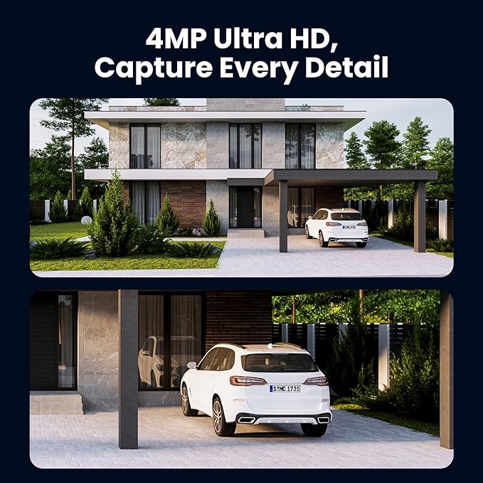 4G LTE Cellular Solar Security Camera Wireless Outdoor, No WiFi Solar Powered Cameras, 4MP PTZ 360° View, Motion Tracking, Color Night Vision, AI Detection, Built-in eSIM (No SIM Card Needed)