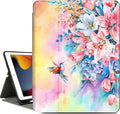 Vimorco Case for iPad Air 3 2019, for iPad Pro 10.5 inch 2017/2019, for iPad 9th/8th/7th Generation 10.2 inch,Multiple Viewing Angles,Pencil Holder, Full Protective,Auto Sleep/Wake,Hummingbird Flowers