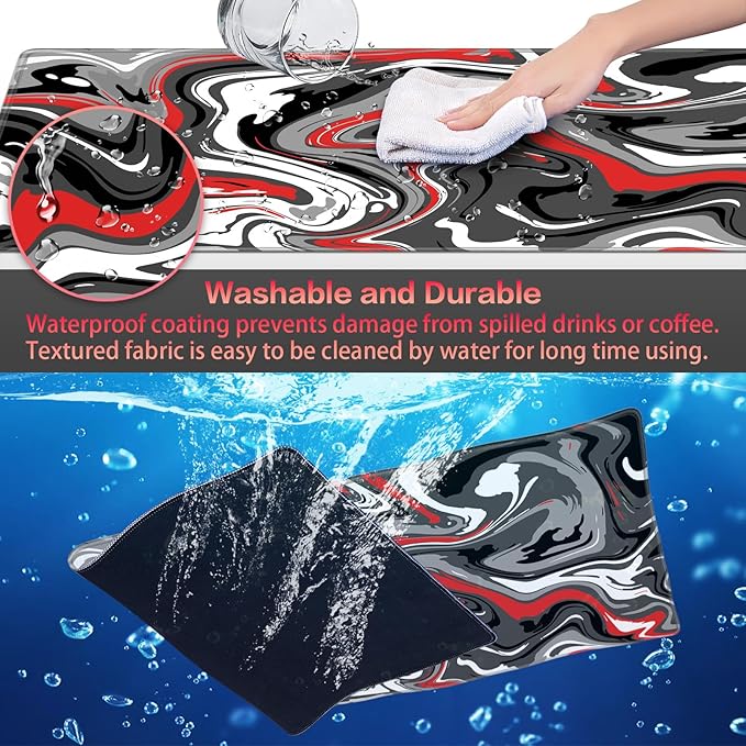 Canjoy Gaming Mouse Pad, Fluid Pattern Mouse Pad 31.5x15.7inch Large Extended Computer Mouse Mat Keyboard Full Desk Mousepad for Gaming, Office, Home