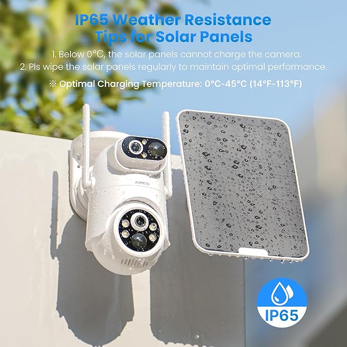 Eseecloud Si-Home Dual Lens Solar Security Camera Wireless Outdoor System,5GHz Wi-Fi, Battery Power, Color Night Vision, Two Way Audio, Easy to Setup,AI Motion Tracking,500GB, 180 Days Exchange Policy