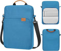 MoKo 13.3-14 Inch Laptop Sleeve Bag Fits Mac Neo 13-inch A18 Pro, Mac Pro 13.3" M2 2022/M5/M5 Pro/M5 Max 14.2" 2026, Mac Air 13.6" M5 2026, Handle Carrying Case with Shoulder Strap, Peacock Blue