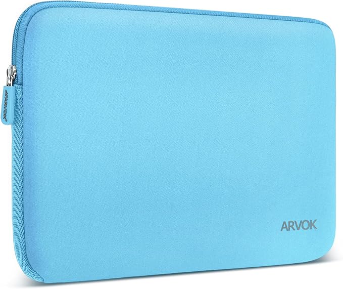 Arvok 11 11.6 12 Inch Laptop Sleeve Case for MacBook Air 12, Water-Resistant Neoprene Notebook Computer Tablet Sleeve, Carrying Bag Cover for Chromebook/HP/Dell/Lenovo/Asus/Acer, Baby Blue