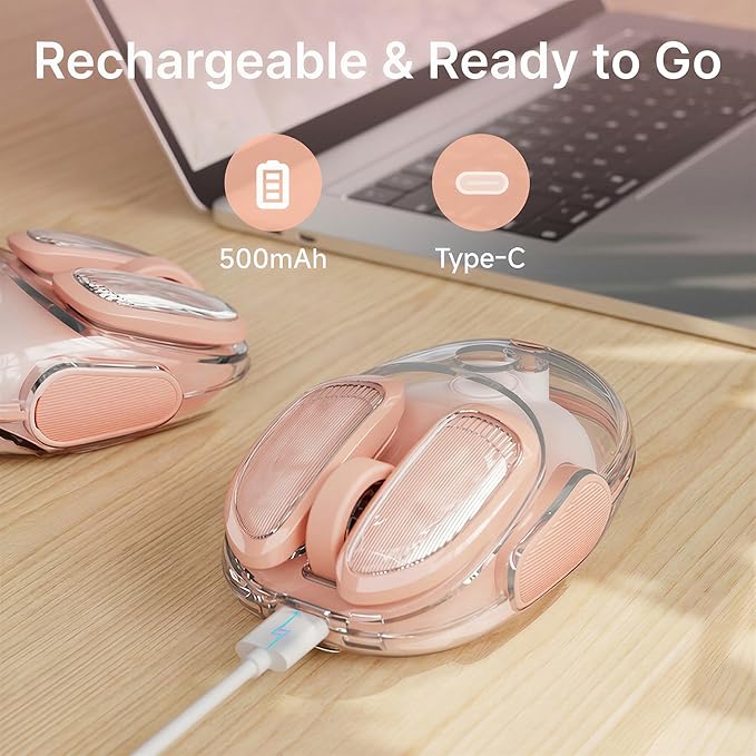 SEUNKWANG EWEADN Q9 Wireless Clear Mouse Dual Mode Bluetooth & 2.4G USB Computer Mouse with RGB Lighting, Silent Clicks, Multi-Device Compatibility for Laptop, PC, MacBook, iPad Cute Mouses-Gradient