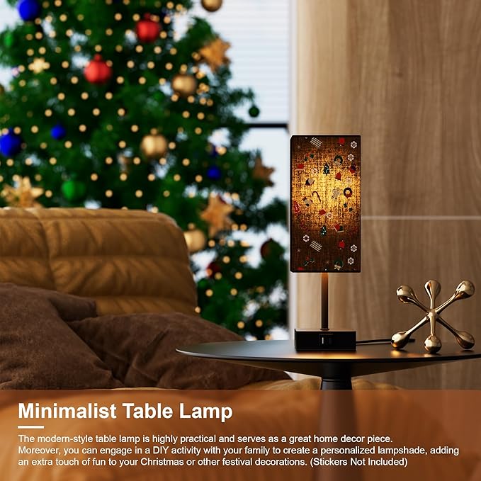 Bedside Table Lamps Set of 2, Touch Bedroom Lamp with USB C+A Charging Ports, 3 Way Dimmable Lamps for Night Stands, Small Table Lamp for Bedroom Decor, LED Bulbs Included, Upgraded Black