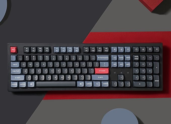 Keychron K10 Pro QMK/VIA Custom Wireless Mechanical Keyboard, Hot-Swappable Full Size 108 Keys Programmable White LED Backlit Brown Switch, Bluetooth/USB-C Wired Gaming Keyboard for Mac Windows Linux