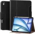 for iPad Air 13 inch Case 2024/2025/2026 M4/M3/M2 Model, Premium Smart Folio Cover with Auto Wake/Sleep, Apple Pencil 2 Holder, Multi-Angle Stand and Secure Buckle Closure (Black)