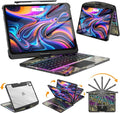 SIBEITU Wireless Keyboard Case for iPad Pro 13 Inch (M5 2025/M4 2024), Clear Protective Cover with Multi-Touch Trackpad & Pencil Holder, 360° Rotatable Stand, 7-Color Backlight & 3-Brightness, Black