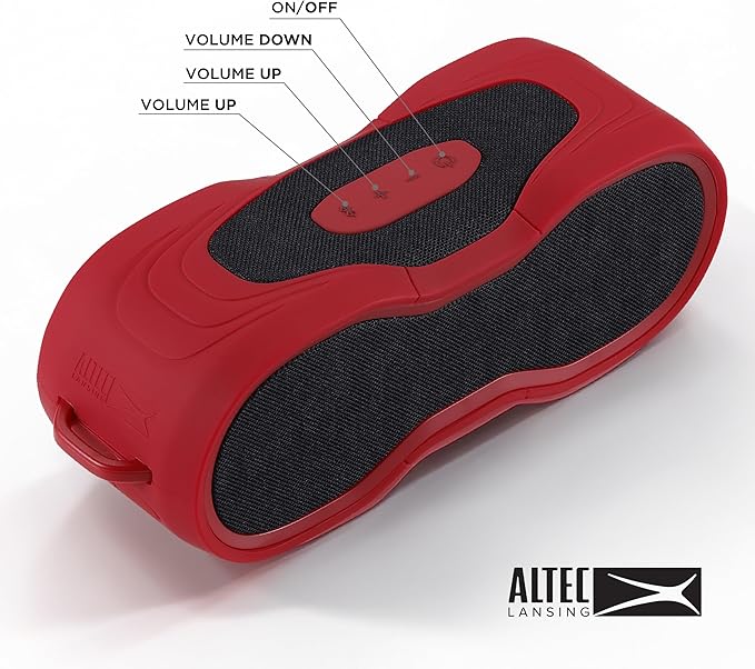 Altec Lansing - BoomJacket Wireless Bluetooth Speaker, Magnetic Waterproof Speaker, IPX7 Outdoor Speaker with 24H Playtime, Portable Speaker with Carabiner, Mountable, Quick Charge
