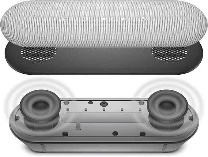 Dell SP3022 USB Computer Speaker for PC, Laptop, Monitor, Business Conference-Mini Soundbar Speakerphone, AI Noise Echo Cancellation, Full Duplex Audio, 2 x 1.8W, MS-Teams Certified - Platinum Silver