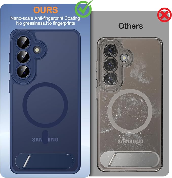 Magnetic for Samsung Galaxy S26+ Plus Case, [Compatible with MagSafe][Full Camera Protection][Built-in Invisible Kickstand] Translucent Matte Phone Case for S26 Plus 6.7" - Blue