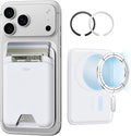 ESR for MagSafe Wallet, 5 Card Holder with RFID Blocking, MagSafe Sticker Included, Slim Magnetic Wallet for iPhone 17e/17/16/15/14/13/12 Series and Selected Samsung Devices, Not for 13/12 Mini, White