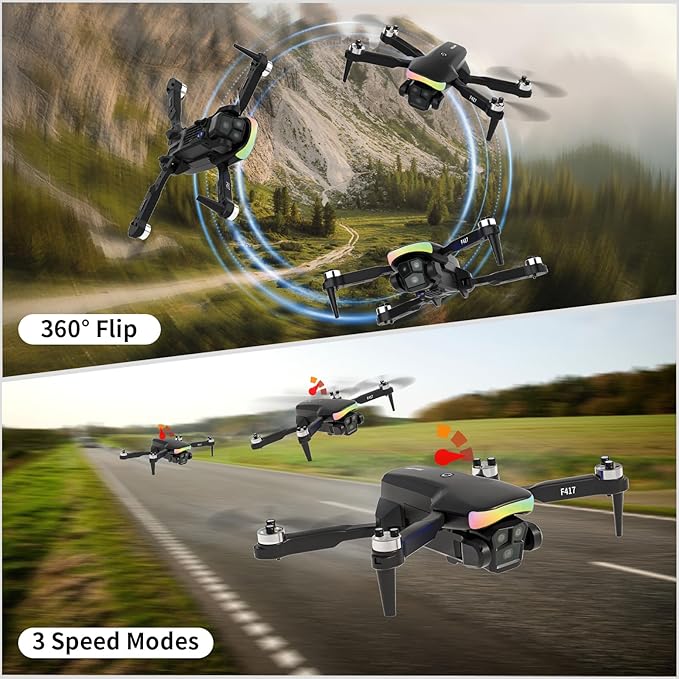 Mini Drone with 1080P Camera for Adults and Beginner,RGB LED Light FPV Drone Quadcopter for Beginners,One Key Take Off/Land Altitude Hold,Optical Flow Positioning Gravity Gesture Control