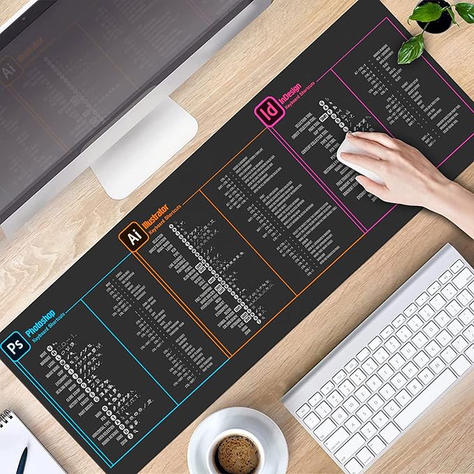 Designer Photo Editing Software Mouse mat, photoshop shortcut Keyboard tips gifts for beginner photographers gifts,photography gifts mouse pad large desk mats KMH
