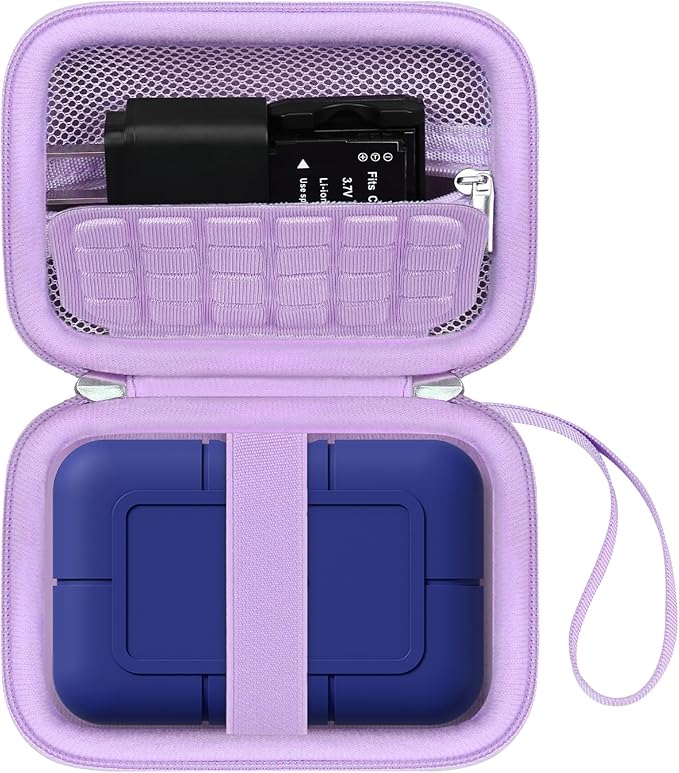 Canboc Carrying Case for LaCie Rugged SSD Pro5 2TB 4TB External Solid State Drive, Zipper Mesh Pocket fit Cable, Purple (Case Only)