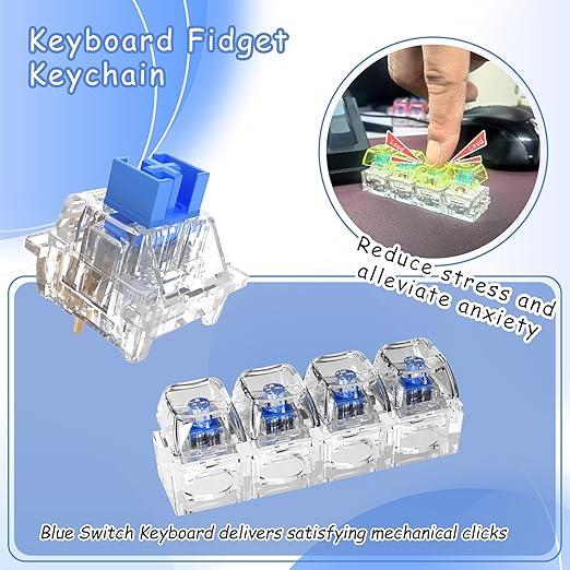 Outemu 45PCS Crystal Blue Clicky Mechanical Keyboard Switches,3-Pin Hot-Swappable Pre-Lubricated Switch with 1 Kailh Switches,Crisp Click Sound,for Gaming Keyboards & 3D Print Accessories