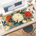 Flowers Mouse Pad, Large Mouse Pad for Desk, Extended Desk Mousepad with Non-Slip Rubber Base Stitched Edge Keyboard Mat for Gaming Office, 31.5" x 11.8"