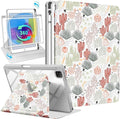 Uppuppy for iPad Air 11 inch Case, Air 5th/4th Generation 10.9, Pro 11'' Case Women Girls for Apple Pencil Holder Cute Plants Rotating Folio Cover for iPad Air 11 2024 (M2), 10.9 2022 2020, Pro 11