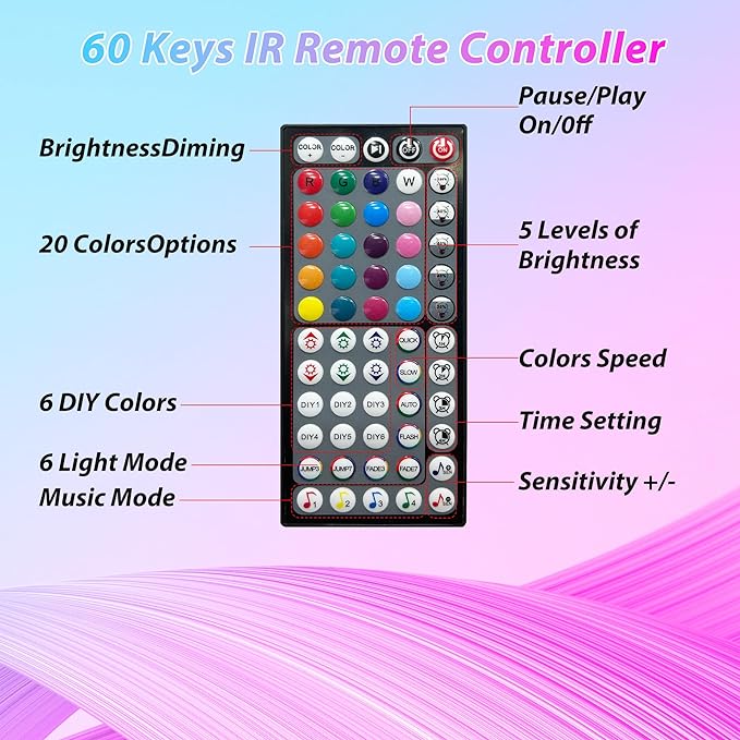 Led Lights for Bedroom 200FT Music Sync Color Changing Led Strip Lights with Remote and App Control, RGB Led Light Strip DIY Design Led Lights for Room, Christmas Decor, Gaming Accessories (2*100FT)