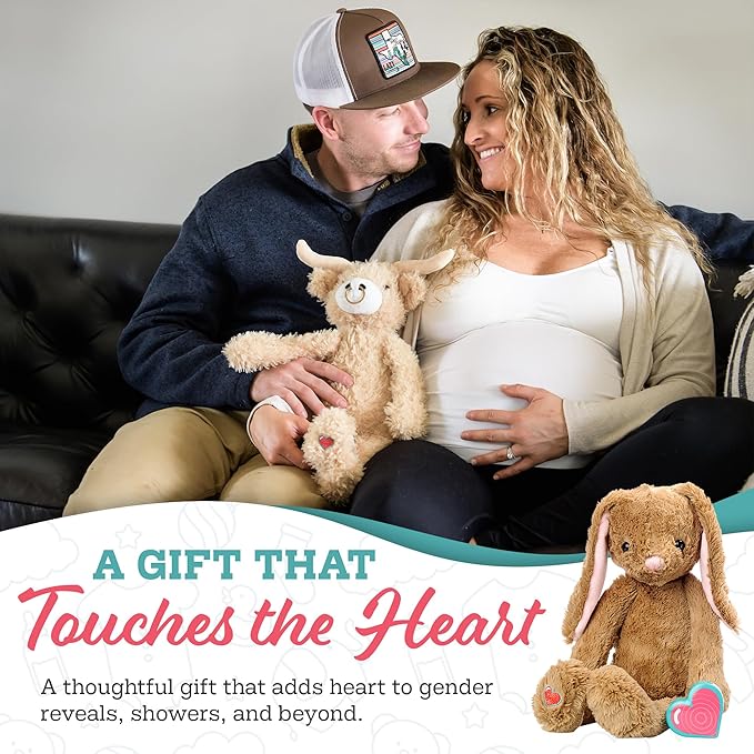 My Baby’s Heartbeat Bear, 20 Second Re-Recordable Digital Voice Recorder Plush Keepsake for Baby’s Heartbeat Memory, Pregnancy Keepsake (Not a Medical Device), Rainbow Trout