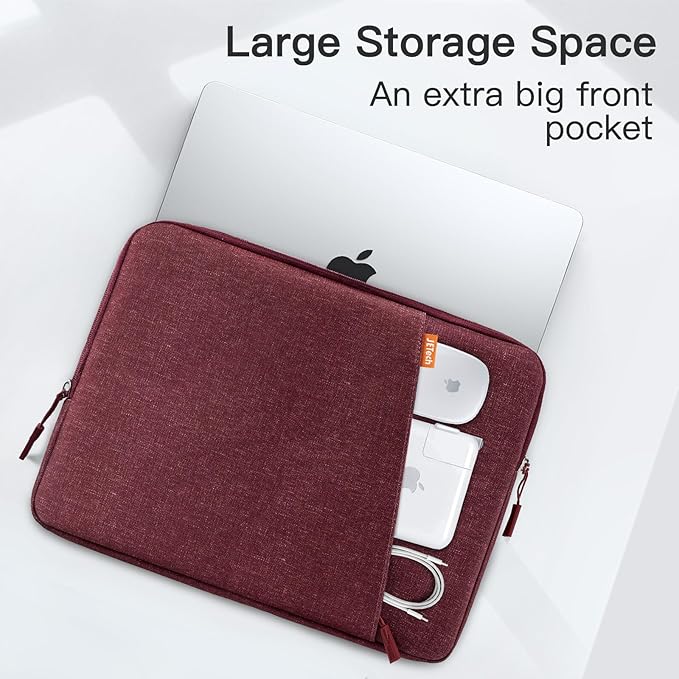 JETech Laptop Sleeve for 13-14Inch MacBook Neo (A18 Pro), MacBook Air/Pro (M1-M5) 2020-2026, 13-13.6 Inch Notebook, Waterproof Shock Resistant Bag Case with Accessory Pocket (Red)