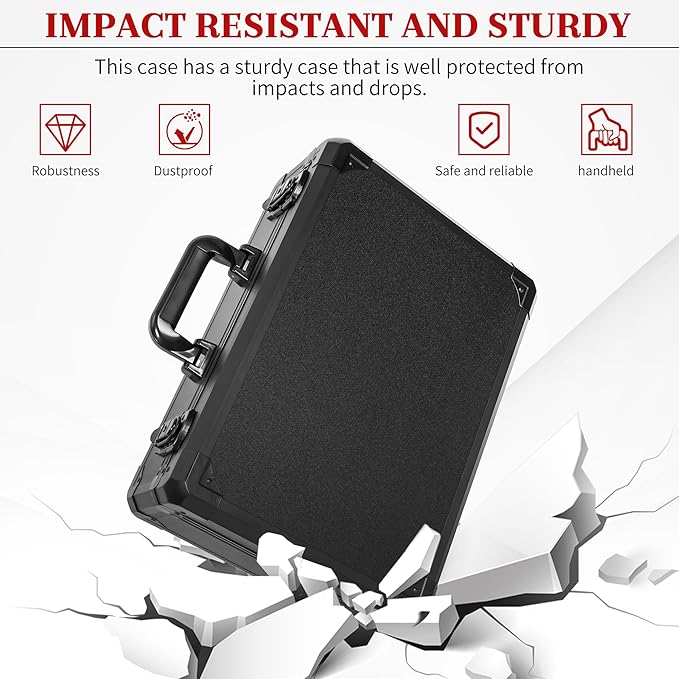 Protective Hard Case Shockproof Water-resistant with Customized DIY Foam Insert fit for Camera, Laptops, etc, 17 X 12 X 5-Inch