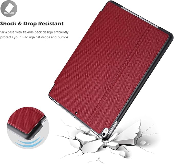 ProCase Cover for iPad Air 3 10.5" 2019 / iPad Pro 10.5 2017 Case, Slim Stand Protective Folio Case Smart Cover for iPad Air 10.5" (3rd Gen) 2019 / iPad Pro 10.5" 2017-Red