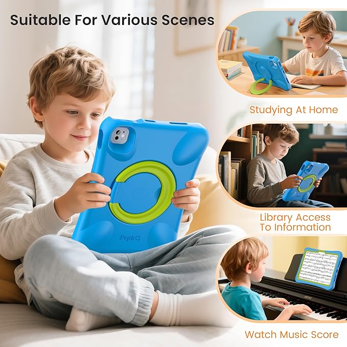EVA Kid-Proof Case for iPad Pro 11 inch M4 2024 (A2836/A2837),Shockproof Heavy Duty Cover with Stand,Design for Kids Children