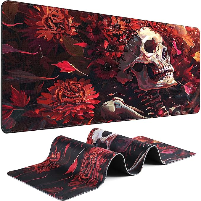 Gaming Mouse Pad - (31.5"×11.8") Skull Large Mouse Pads for Desk - Desk Mat for Keyboard and Mouse with Non-Slip Base, Desks Pad Matfor Game/Office & Home