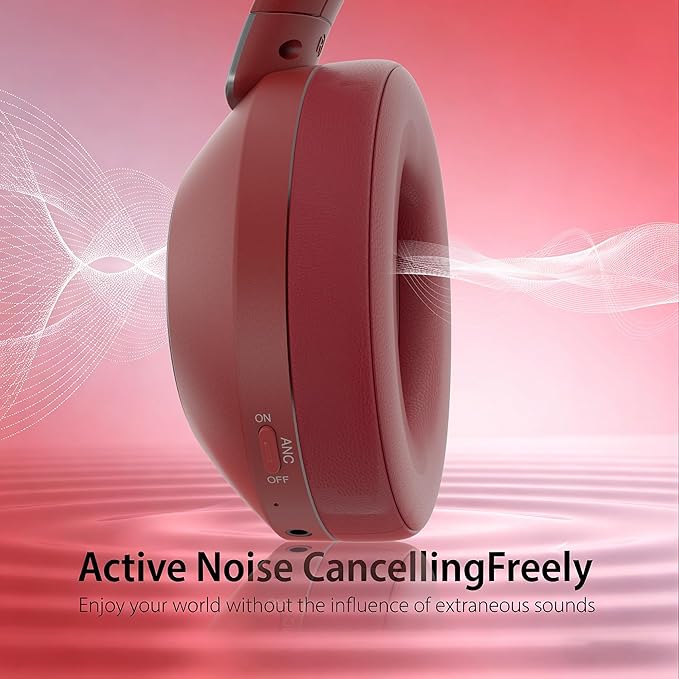 Headphones Wireless Bluetooth, 100H Playtime Active Noise Cancelling Headphones, Bluetooth Headphone with Mic, Over Ear Wireless Headphone with Deep Bass