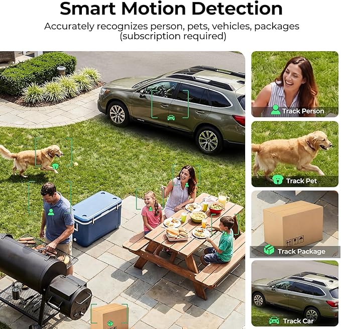 Security Cameras Wireless Outdoor 2K WiFi Wireless Camera Battery Powered for Home Security Indoor,AI Motion Detection,Color Night Vision,Spotlight,Siren Alarm