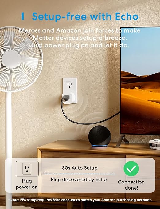 meross Matter Smart Plug Mini, FFS Easy Setup, 100% Privacy Smart Outlet, Compact Size, Support Apple Home, Alexa, Google Home with Schedule and Timer, App and Voice Control, 2.4G Wi-Fi Only (4 Pack)