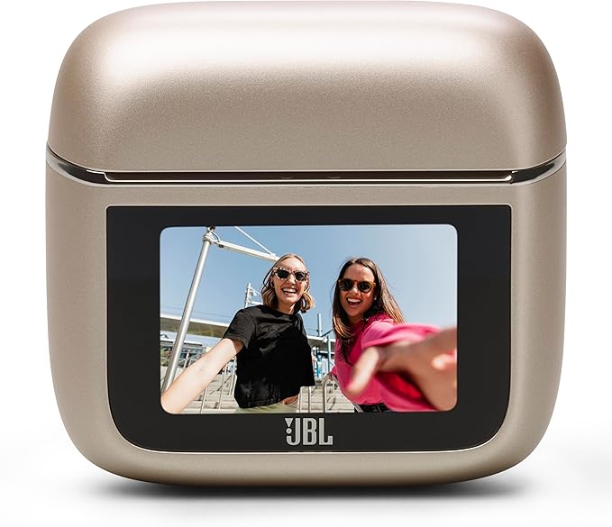 JBL Tour Pro 2 - True Wireless Noise Cancelling Earbuds with Smart Charging Case, 6-mic Perfect Calls with Voice Control, Up to 40hrs of Playtime, Immersive JBL Spatial Sound (Champagne)