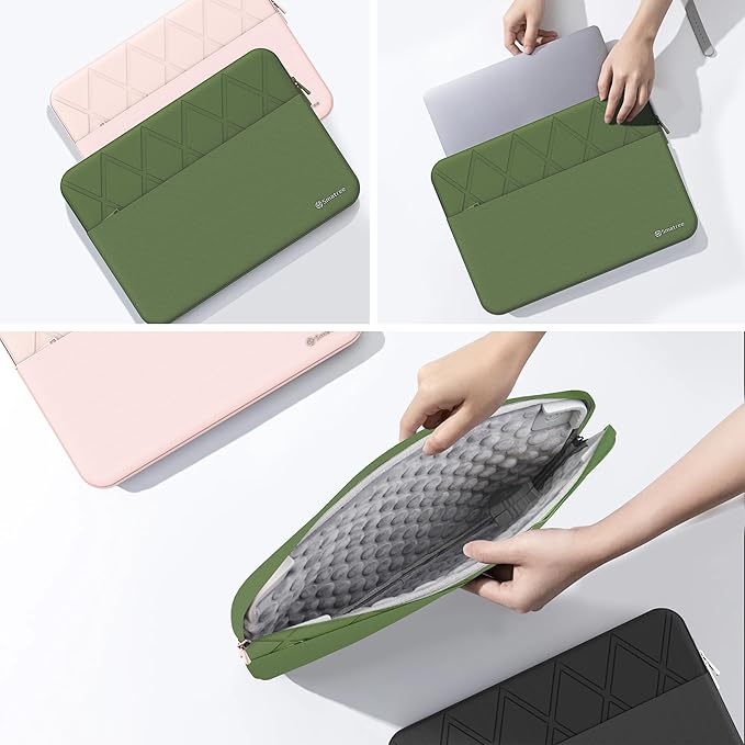 Smatree Laptop Sleeve for 13.4 inch ASUS ROG Flow X13 2022,for 13.4 inch ROG Flow X13 2021 GV301,Case with Accessory Pocket,YKK Zipper,Patented Shockproof Design,Green(E409G)