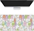 Extended Gaming Mouse Pad Colorful Cats Large Mousepad with Stitched Edges,Anti-Slip Rubber Base Keyboard Mouse Mat Desk Pad for Gaming Home Office 35.4 x 15.7 inches