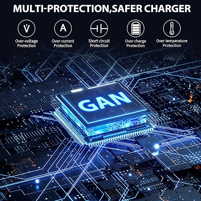 100W USB C Charger Block 4 Port Type C Charging GaN USB C Charger Compatible with MacBook Pro/Air iPad iPhone16/15/14/13 Pro Max Lenovo Hp Dell Asus Acer Galaxy S24/S23 Fast Wall Power Adapter